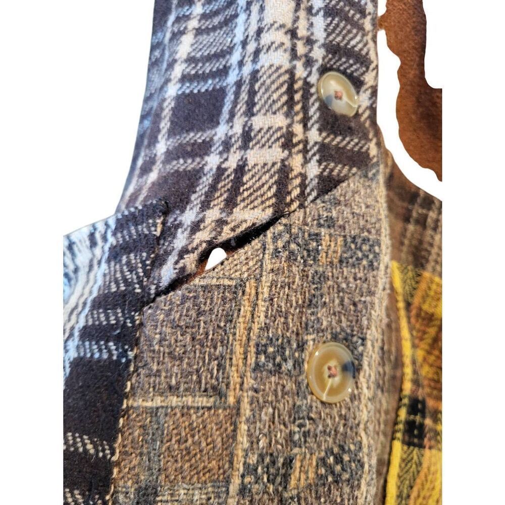 Sacred Threads Jacket Women's Large Wool Patchwork Shacket Oversized Grunge - Picture 5 of 8